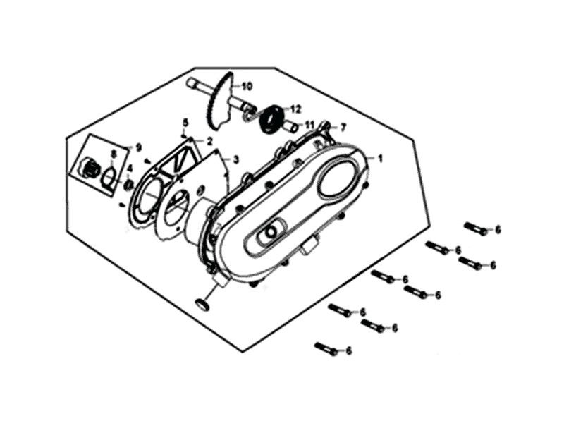 Coperchio carter Sym Orbit II Euro 4 Grigio Opaco