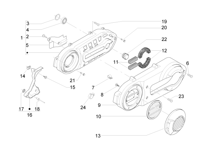 Coperchio carter Piaggio Beverly 500 Euro 3 2007-2012