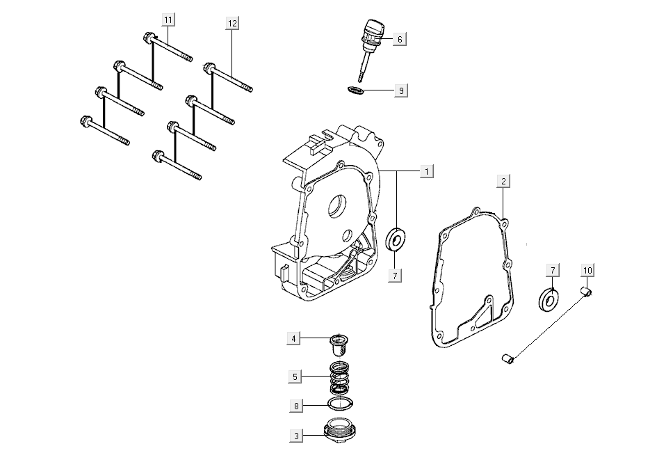 Carter destro - Filtro olio - astina Kymco Super8 Street 50i Euro 4 nera opaca