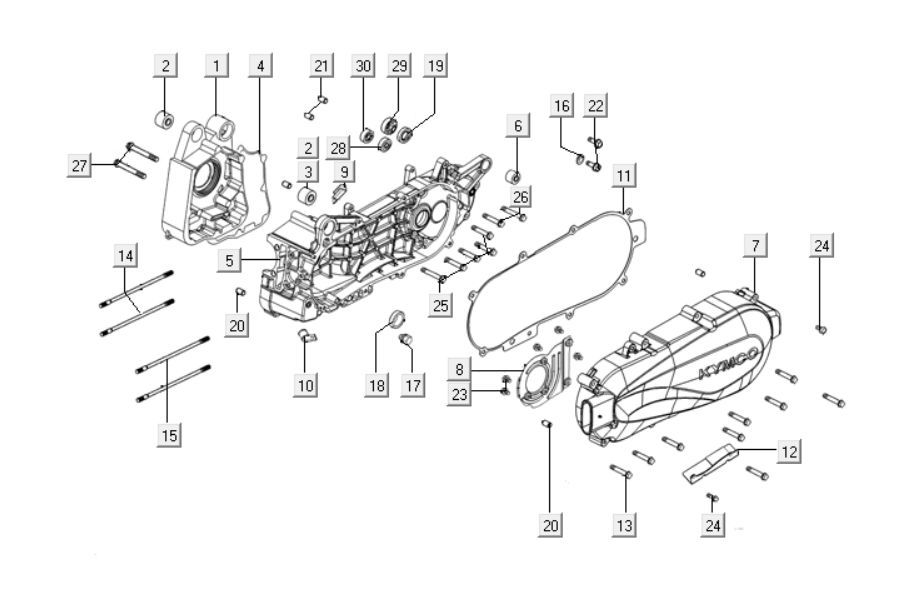 Carter - Coperchio carter Kymco People One 125i