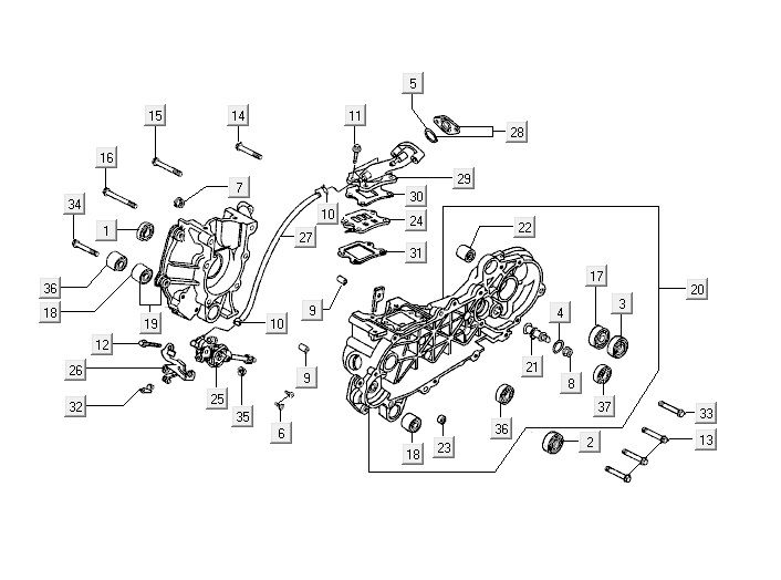 Pompa semiolio carter Kymco Yup 50 2 tempi AC blu limitata