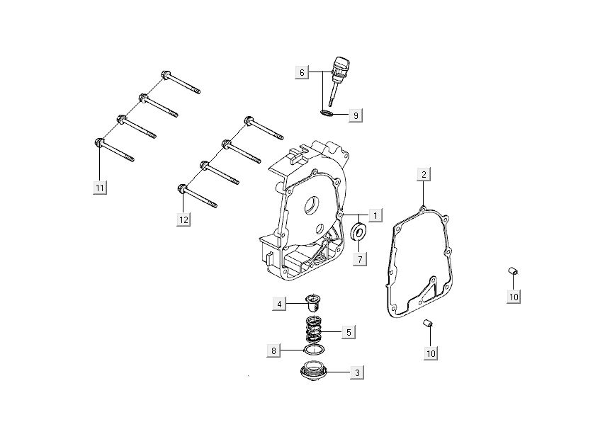 Carter destro - Asta di livello - Filtro olio Kymco New Dink 4 tempi oro