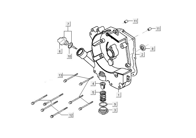 Carter destro - Asta di livello - Filtro olio Kymco Agility 10' 4 tempi argento