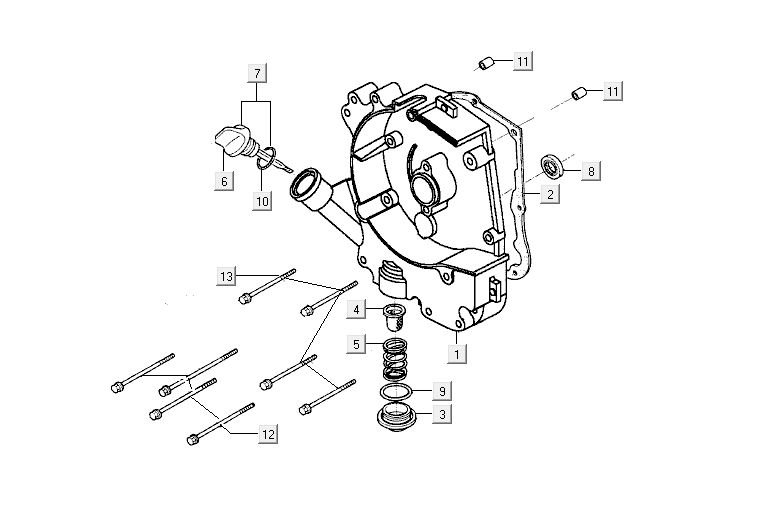 Carter destro - Asta di livello - Filtro olio Kymco Agility 12' 4 tempi nero