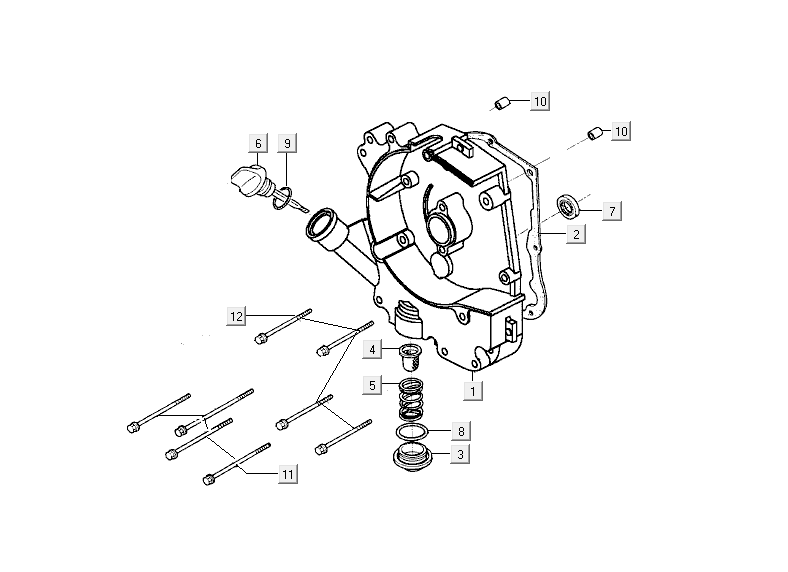 Carter destro - Asta di livello - Filtro olio Kymco Agility Delivery 4 tempi Euro 4 nero