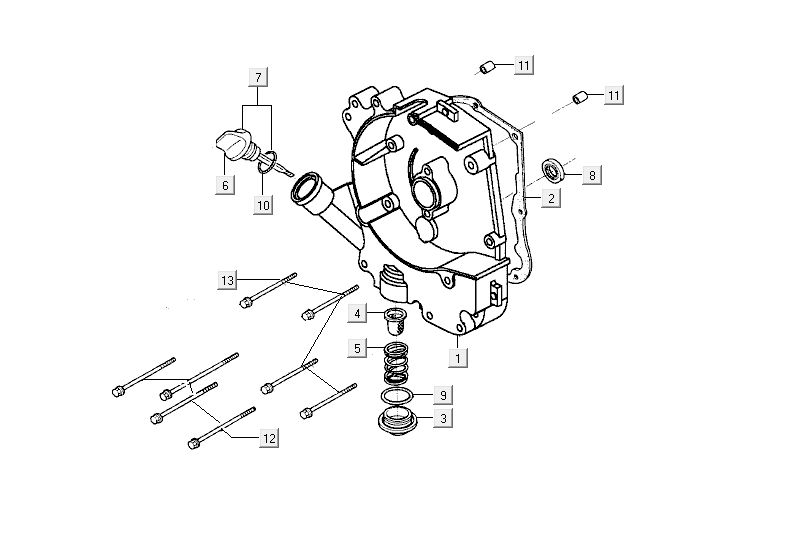 Carter destro - Asta di livello - Filtro olio Kymco Agility Fat 12' 4-stroke techno silver
