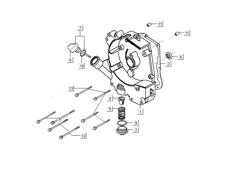 Basamento destro - Asta di livello - Filtro olio Kymco Delivery 4 tempi bianco