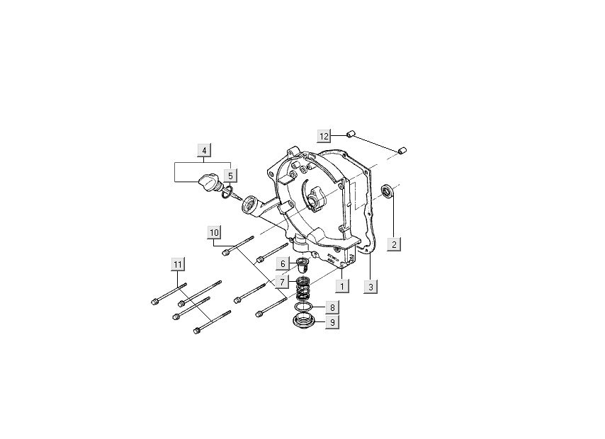 Carter destro - Asta di livello - Filtro olio Kymco Filly 4 tempi argento