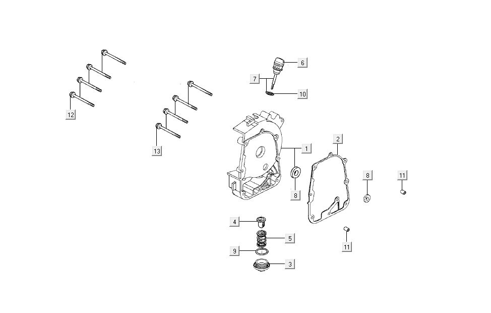 Carter destro - Asta di livello - Filtro olio Kymco Super8 50 4 tempi 2007-2009 rosso nero