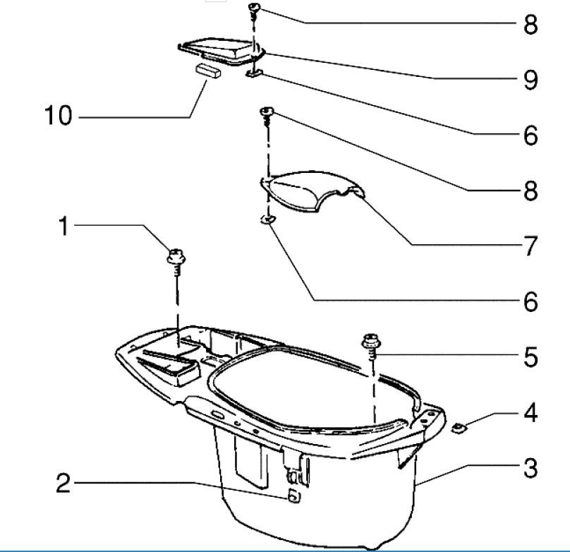 Scatola porta casco Piaggio Zip RST 50 2 tempi AC