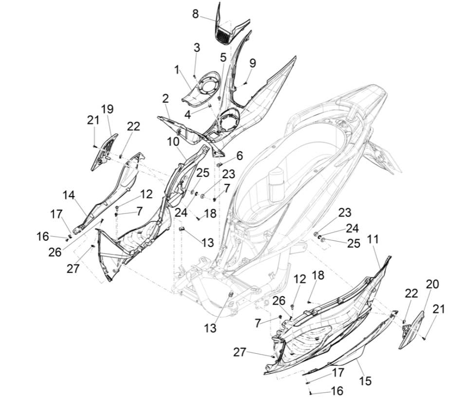 Pedana - Poggiapiedi Piaggio Medley 125 ABS Euro 5 2021-2022