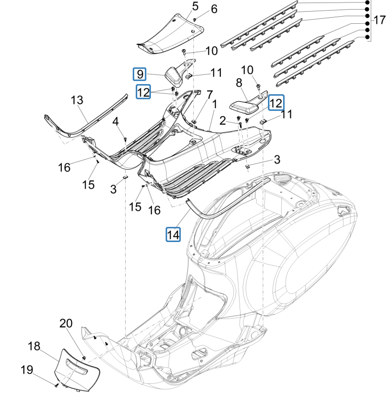 Pedana Vespa Sprint 50 4 tempi IGET 3V Euro 5