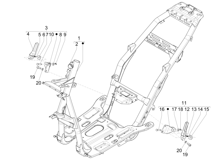 Telaio Piaggio NRG Power DD 50 2 tempi LC 2007-2017
