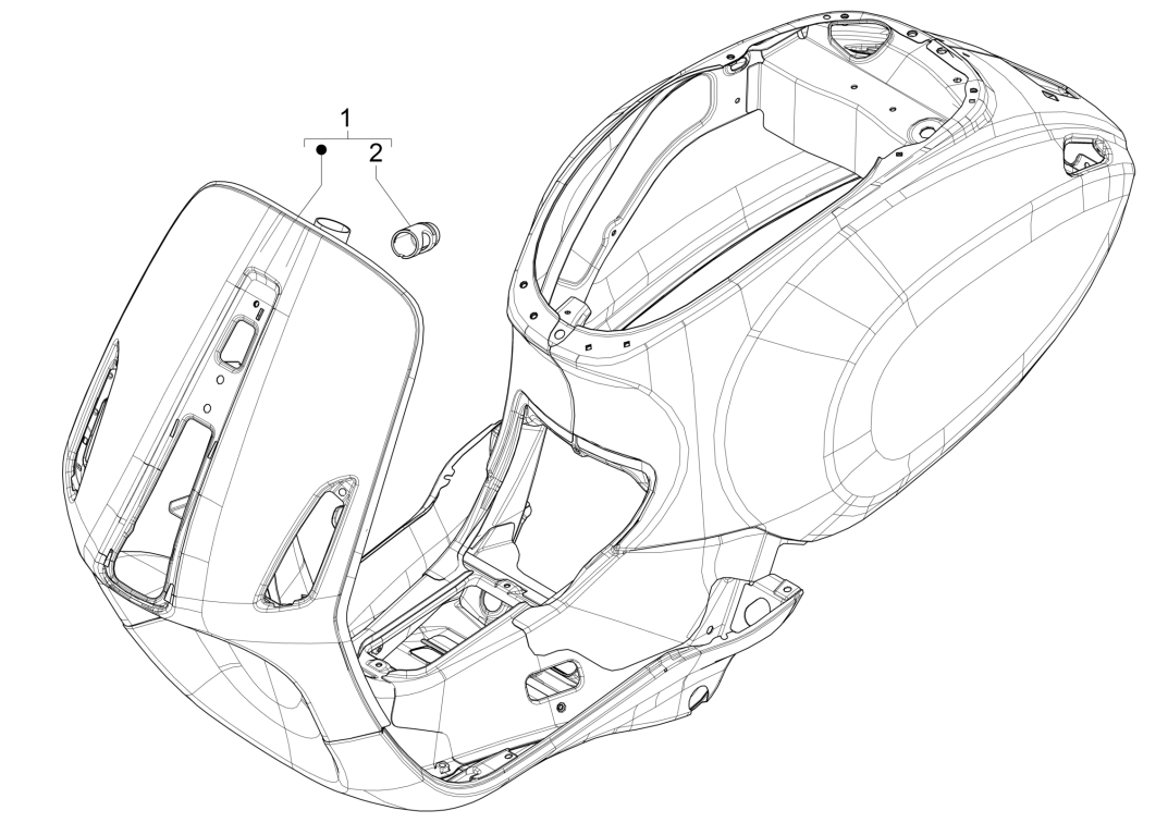 Telaio/ Telaio Vespa Sprint 4 tempi 3V (iniezione euro4 IGET) Titanio grigio 707/C