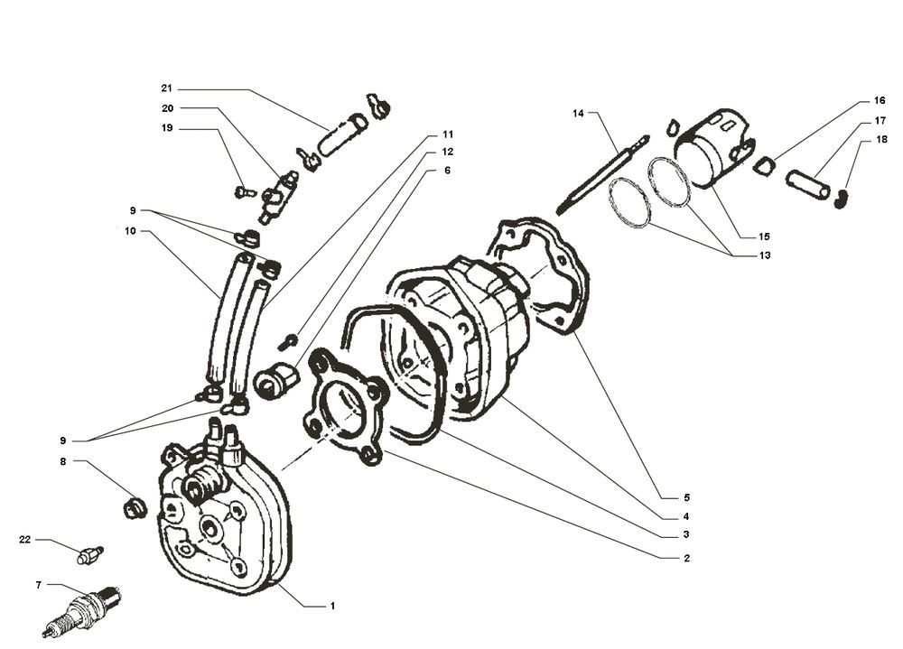 Cilindro - Pistone Yamaha Jog-R 50 2-stroke LC