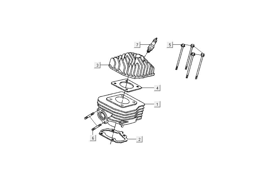 Cilindro - Testa cilindro Kymco DJ 2-stroke Silver