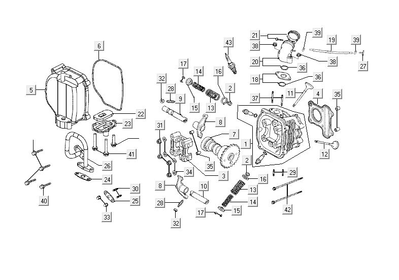 Testa cilindro - Albero a camme - SLS Kymco Agility Fat 12' 4 tempi grigio scuro