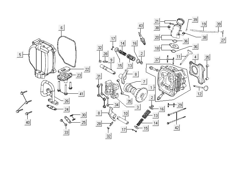 Testa cilindro - albero a camme - SLS Kymco Agility RS 4 tempi bianco 09