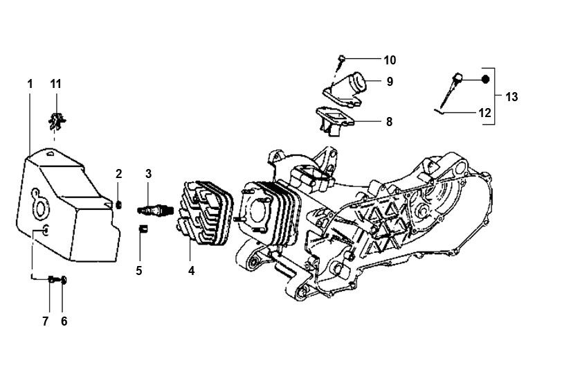 Testa cilindro AC Piaggio Typhoon 50 2 tempi 1998-2005