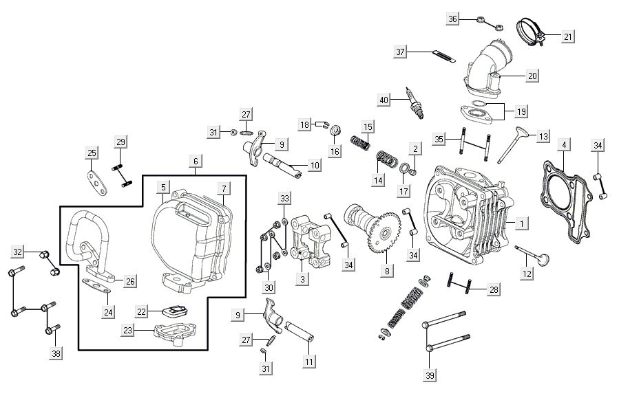 Testa cilindro Kymco Agility 16'+ 4 tempi argento metallizzato opaco