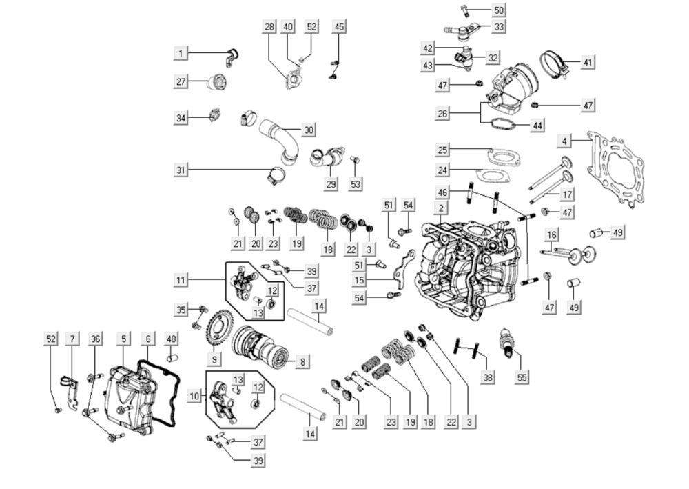 Testa cilindro Kymco Xciting 400i Pearly Black