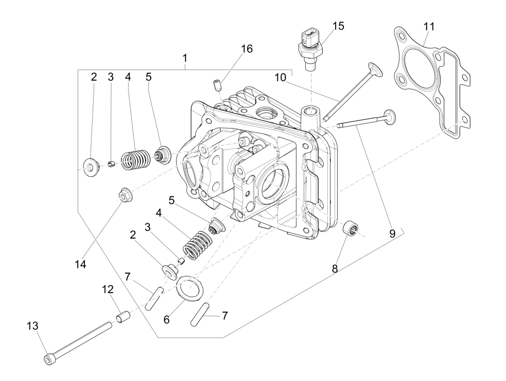 Testa cilindro Vespa Sprint 50 4 tempi IGET 3V Euro 4
