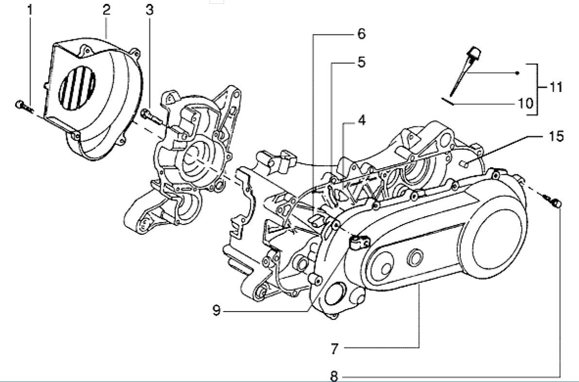 Coperchio carter Piaggio Zip RST 50 2 tempi AC