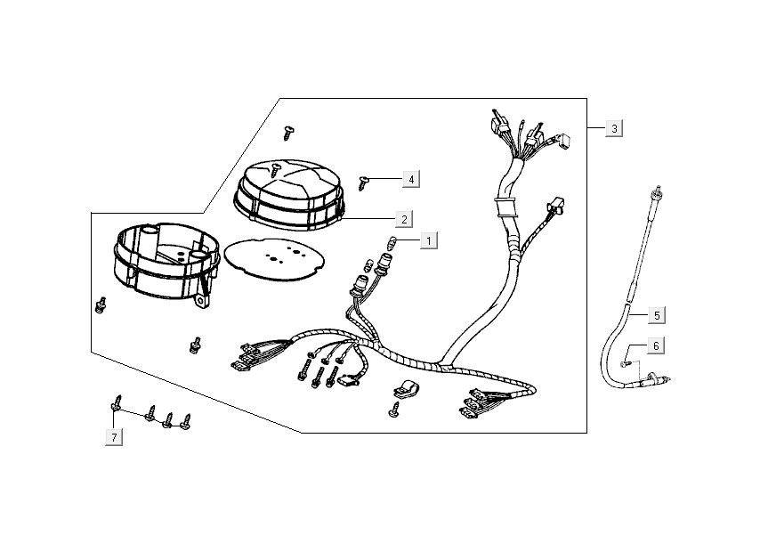 Contachilometri - Cockpit - Cavo tachimetro Kymco Sento 50 4 tempi bianco