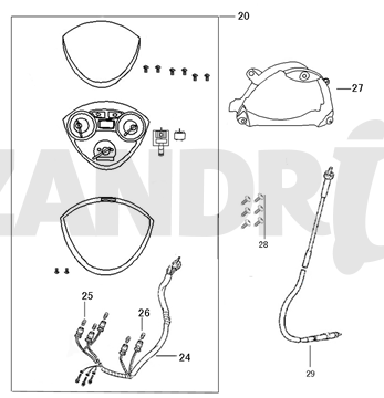 Contachilometri - Cockpit - Cavo contachilometri BTC Riva Sport arancione