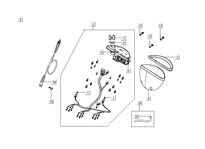 Contachilometri - Cockpit - Cavo tachimetro Kymco Grand Dink 2 tempi Silver