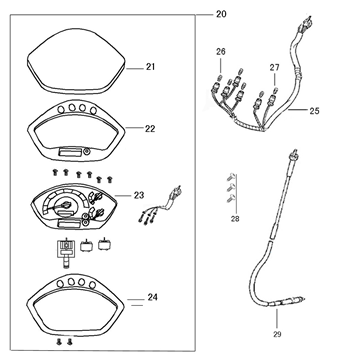 Contachilometri - Cockpit - Cavo contachilometri Rover GT blu chiaro metallizzato