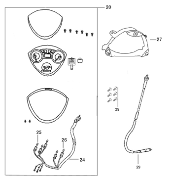 Contachilometri - Cockpit - Cavo contachilometri Vom Riva Sport piatto antracite opaco