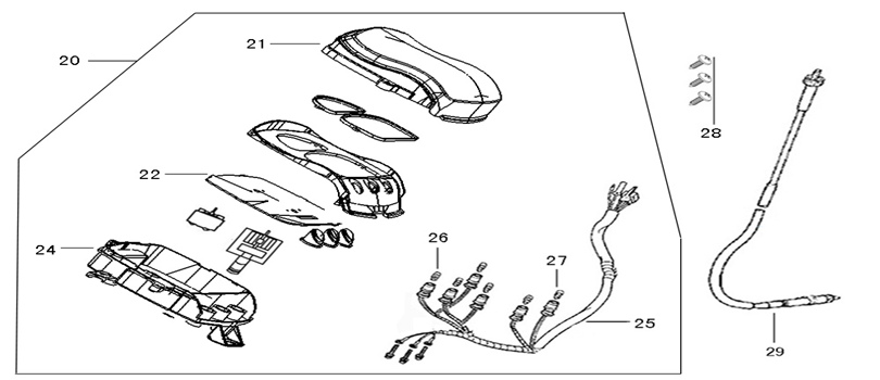 Contachilometri - Cockpit - Cavo contachilometri Znen Revival cream terra