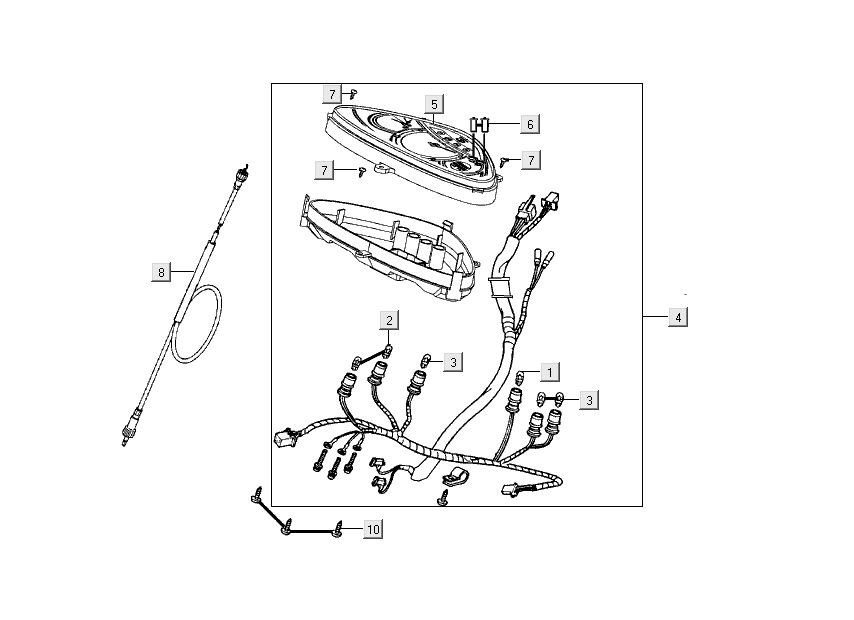 Contachilometri - Cockpit - Cavo tachimetro Kymco People S 50 4 tempi Grigio scuro