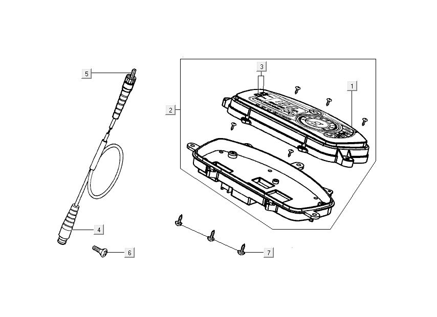 Contachilometri - Cabina di guida - Cavo tachimetro Kymco New Dink 4 tempi blu oceano profondo