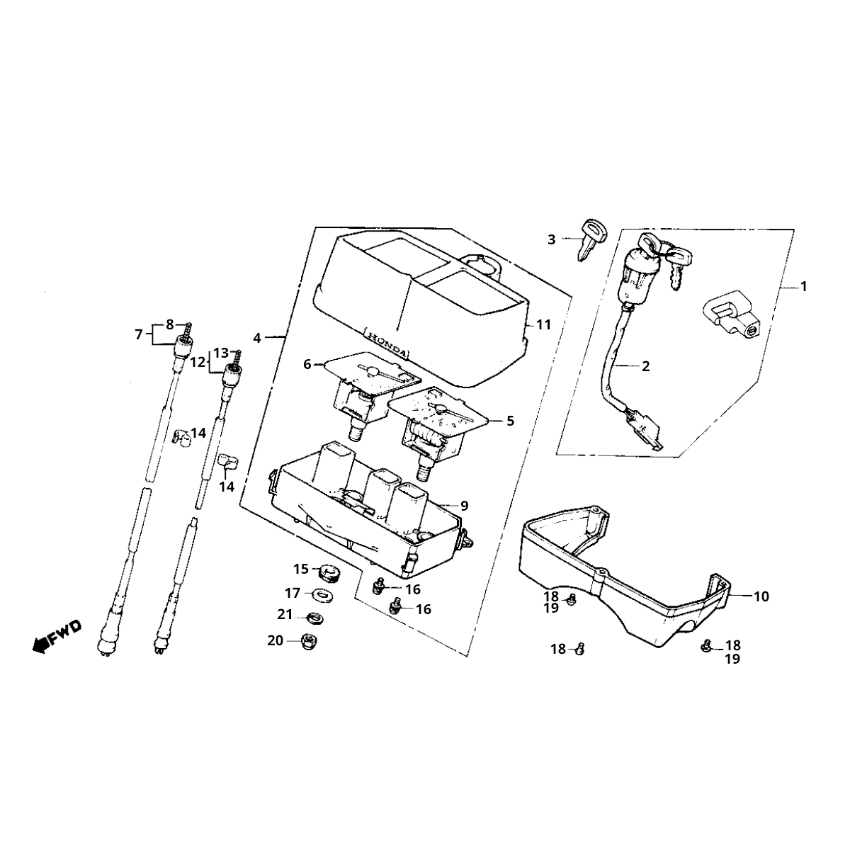 Contachilometri - Cabina di guida Honda MB50