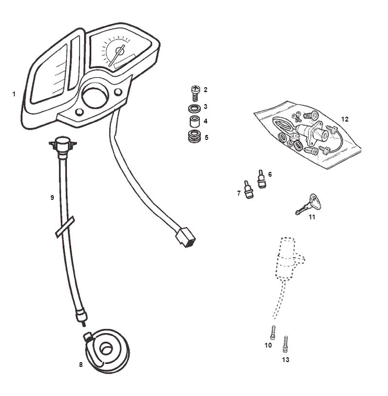 Contachilometri - Cabina di guida Derbi Derbi Senda R X-Treme 2007 Euro 2 edizione 3