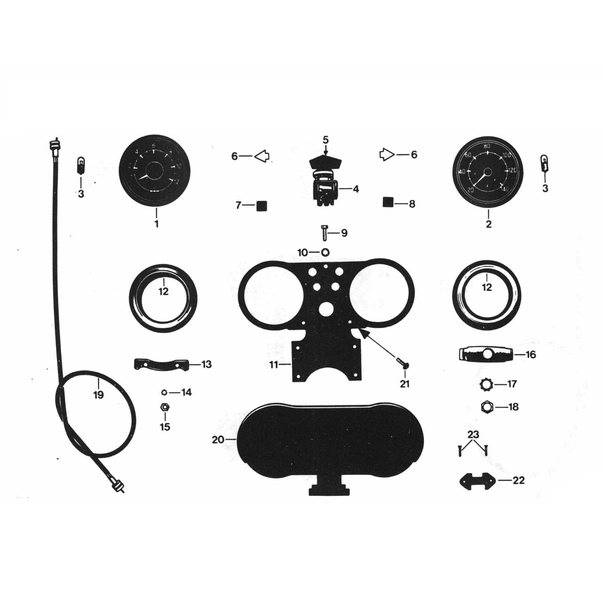 Contachilometri - Cabina di guida Zundapp GTS 50 529-020 tm 023