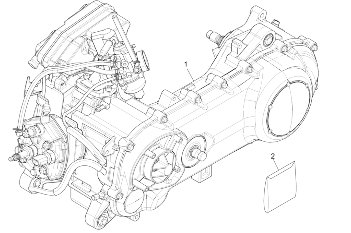 Blocco motore completo Piaggio NRG Power 50 2 tempi LC Euro 4