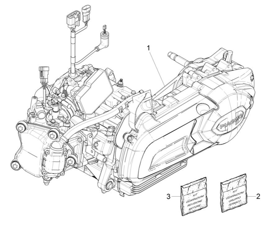 Blocco motore completo Piaggio MP3 300 HPE/300 HPE Sport ABS Euro 5 2020-2022