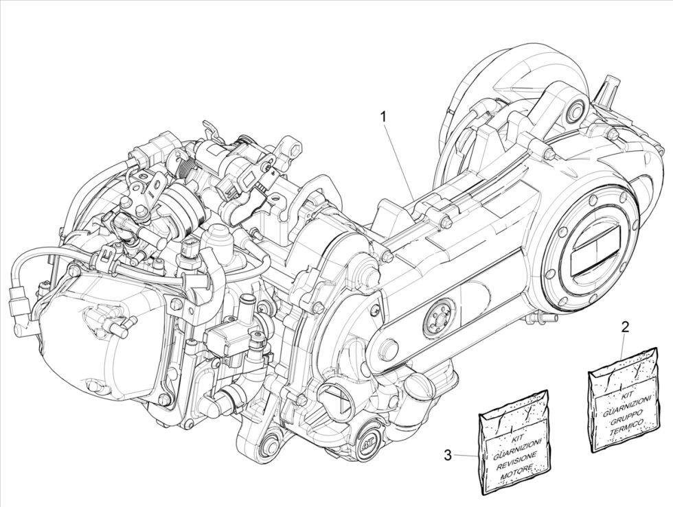 Blocco motore completo Vespa Primavera 50 4T IGET 3V Euro 5