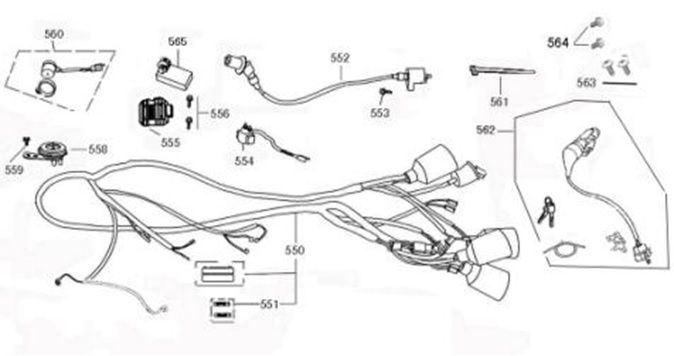 Blocchetto di accensione - Cablaggio Berini Sprint nero
