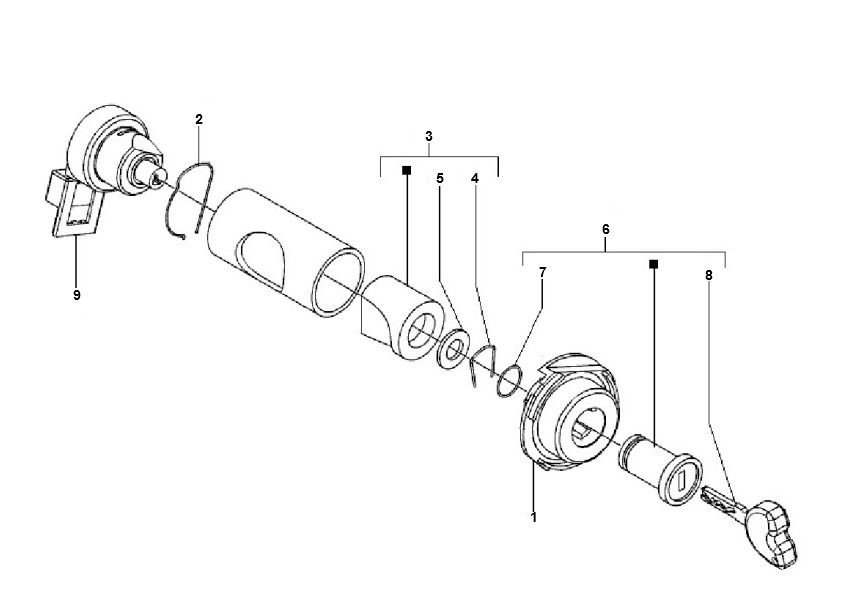 Blocchetto di accensione Vespa LXV 4 tempi 2V 25km/h