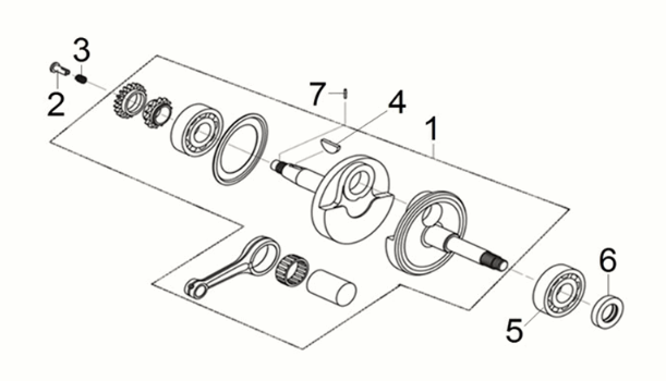 Crank shaft comp Sym Joymax Z 125i E5 2022