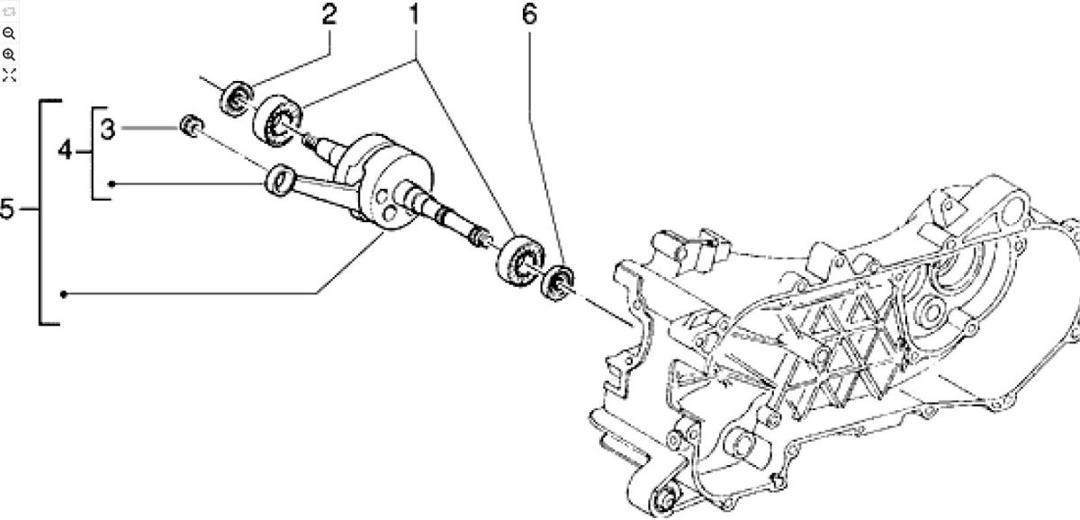 Albero motore Piaggio Zip RST 50 2 tempi AC