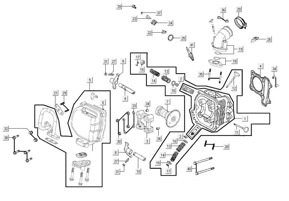 Cylinder head Kymco Super8 R E5