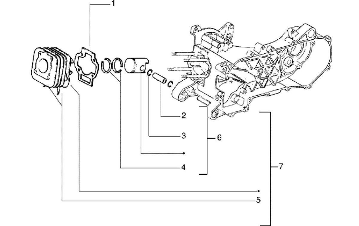 Cilindro - Pistone Piaggio Zip RST 50 2 tempi AC