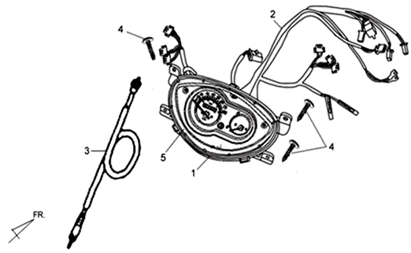 Contachilometri - Cockpit - Cavo tachimetro Sym Symphony SR (BK5560) nero