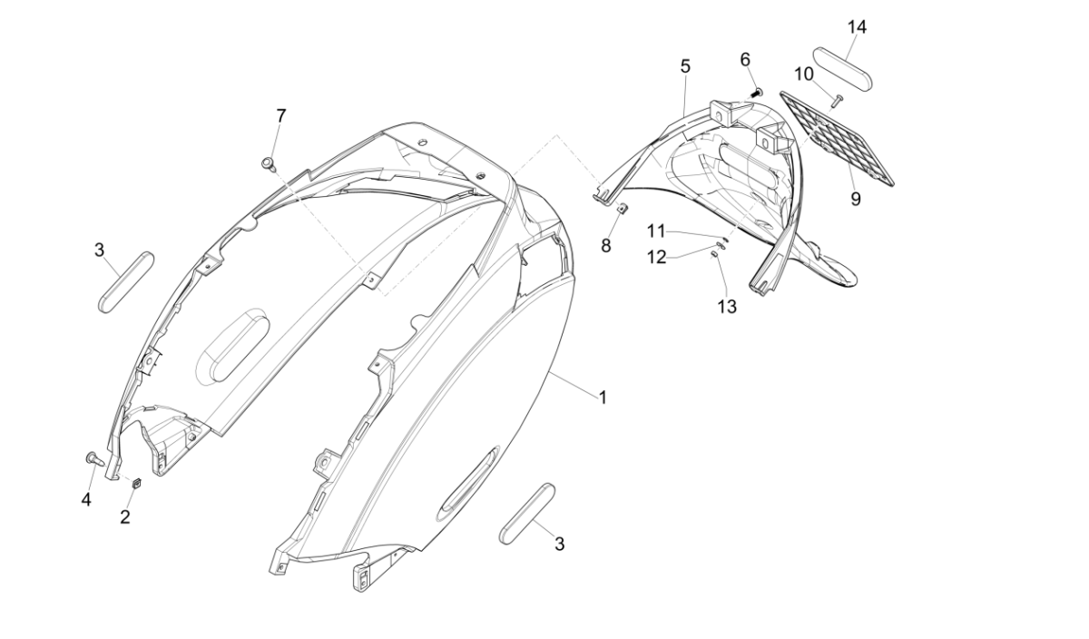 Parabrezza moto Piaggo Zip 50 4-stroke IGET 3V Euro 4 Gloss Black