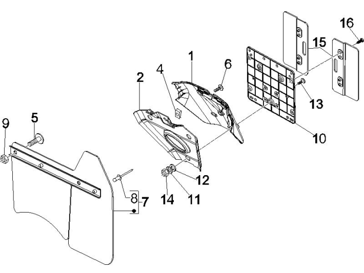 Parafango posteriore - Portatarga Vespa GTS 250 ie 2005-2009 (con ABS) grigio excalibur 738/A